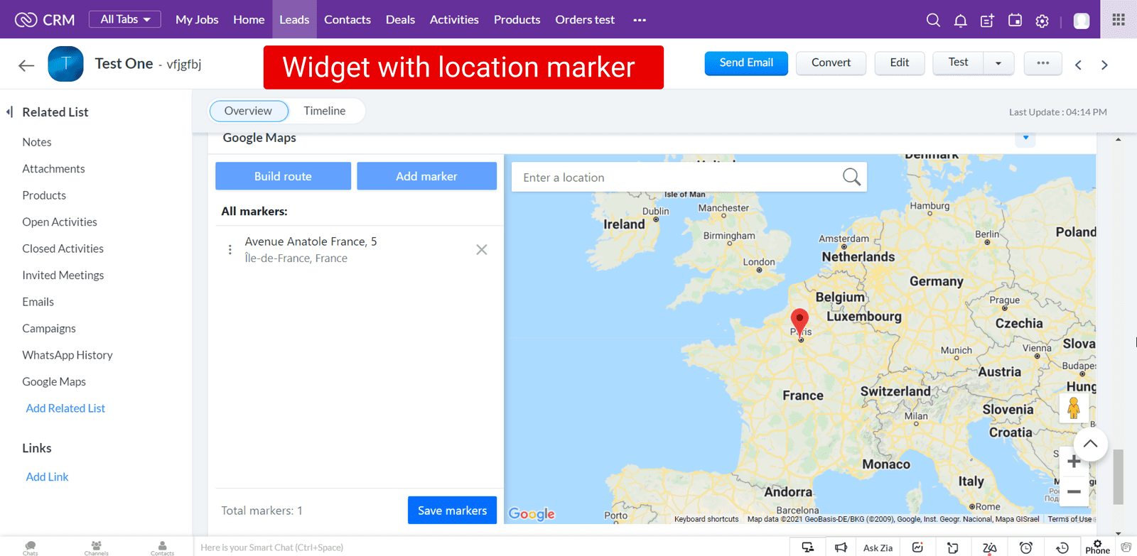 Widget for marking a location